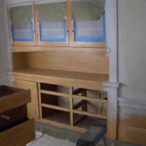 built-it cabinets book shelves spray refinishing durable non VOC epoxy coating