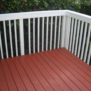 pressure washed deck primed finished with several coats of epoxy enamel